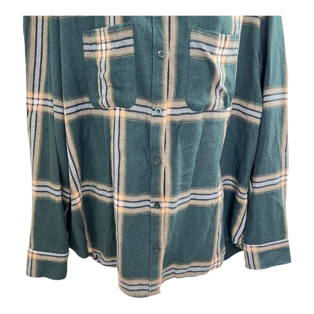 Wonderly Green Plaid Flannel Shirt Oversized Boyfriend Style XL - Picture 6 of 11